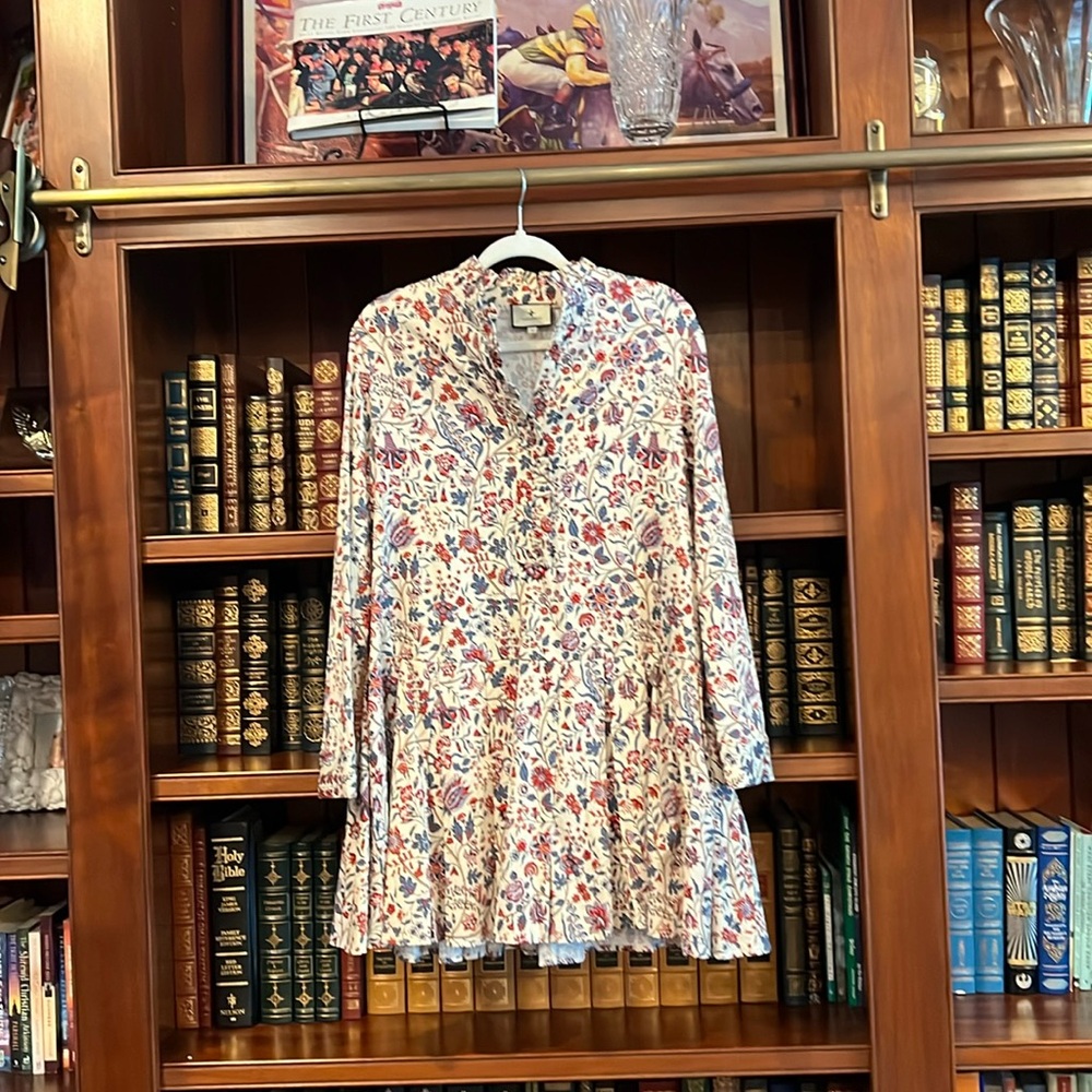 Fall print dress, M
